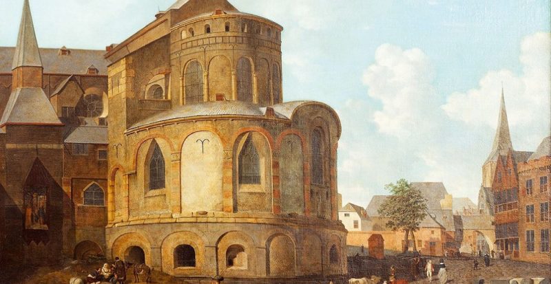 Man sieht ein Gemälde von St. Maria im Kapitol aus dem Jahr 1793.