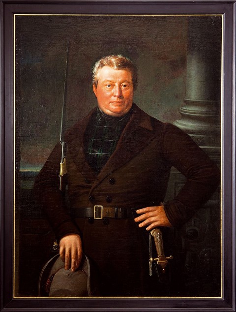 Das Bild zeigt Wilhelm Berntgen als Mitglied der Kölner Bürgerwehr von 1848