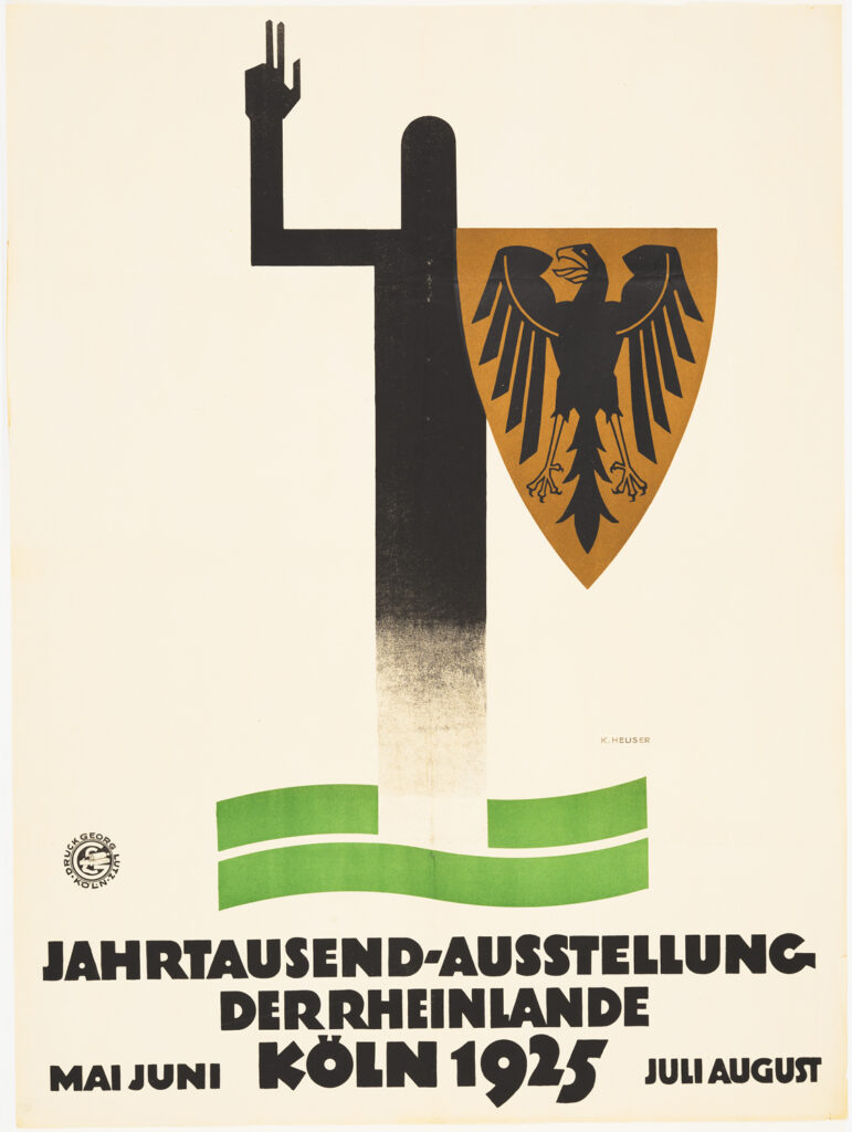04_Jahrtausendausstellung_rba_d065202: Plakatentwurf zur Jahrtausend-Ausstellung, Karl Heuser, Druck: Georg Lutz, Köln 1925 KSM, © HAStK-RBA