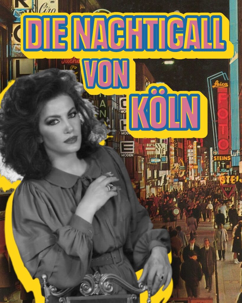 Beitrag „Die Nachtigall von Köln“, dazu ein Porträt vor einer nächtlichen Straßenszene